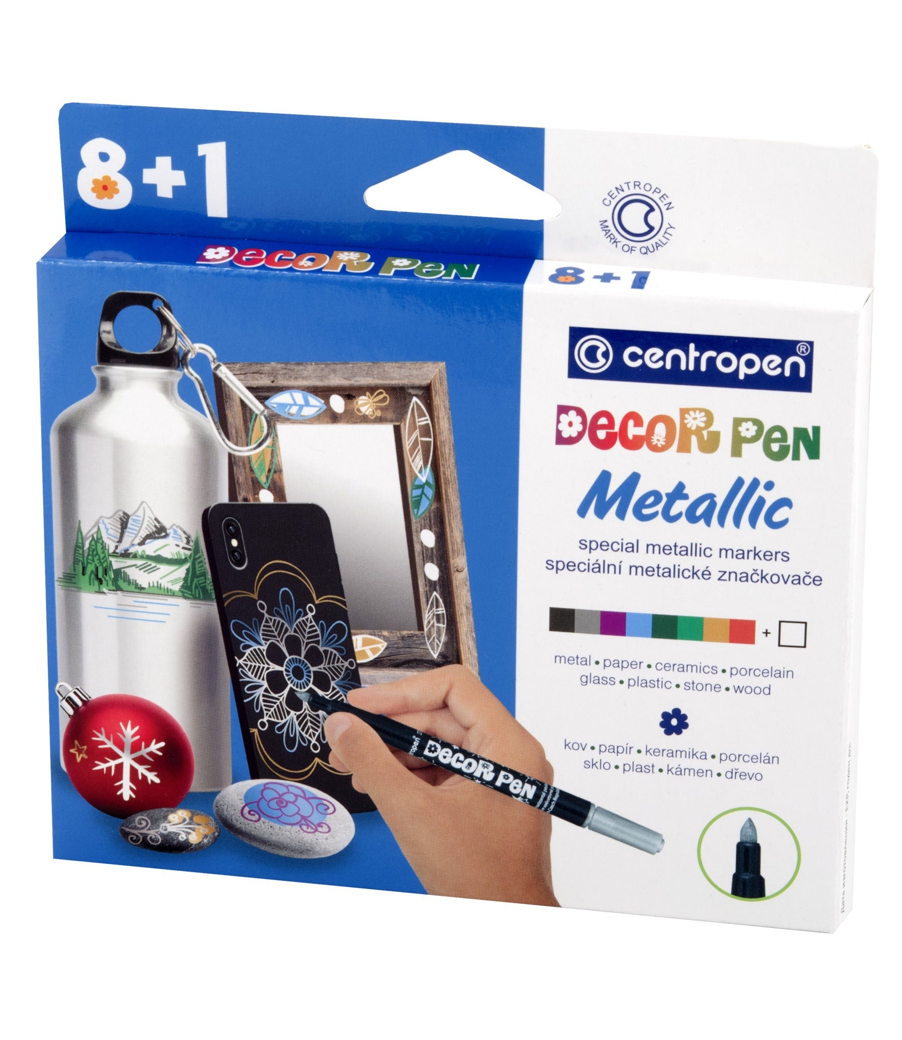 MARKERE PERMANENTE PT DECOR. SLIM 8+1 CULORI METALICE 2737 CENTROPEN MARKERE PERMANENTE PT DECOR. SLIM 8+1 CULORI METALICE 2737 CENTROPEN